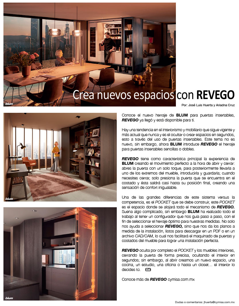 CREA NUEVOS ESPACIOS CON REVEGO