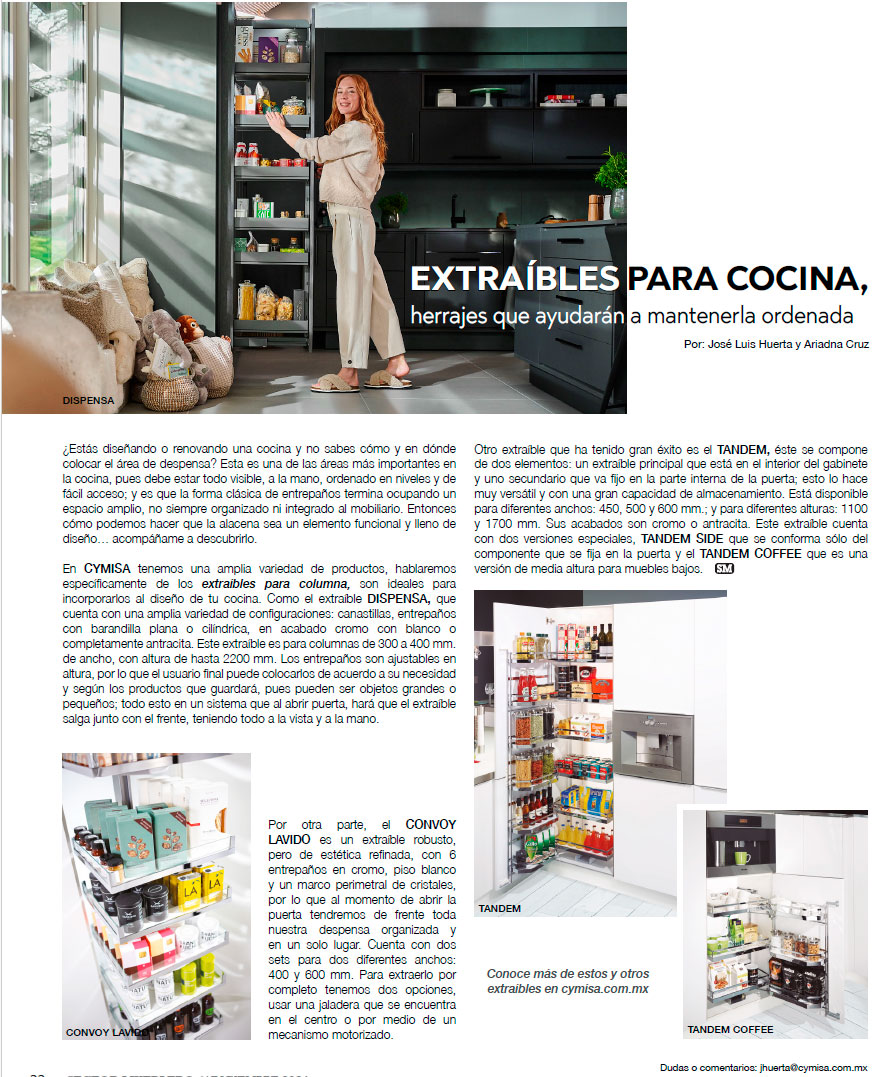 HERRAJES PARA MANTENER ORDENADA LA COCINA