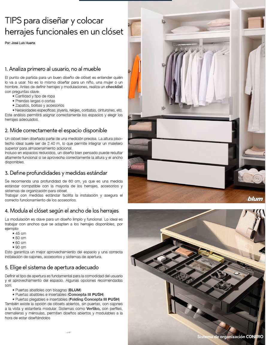 TIPS PARA DISEÑAR Y COLOCAR HERRAJES FUNCIONALES EN UN CLÓSET